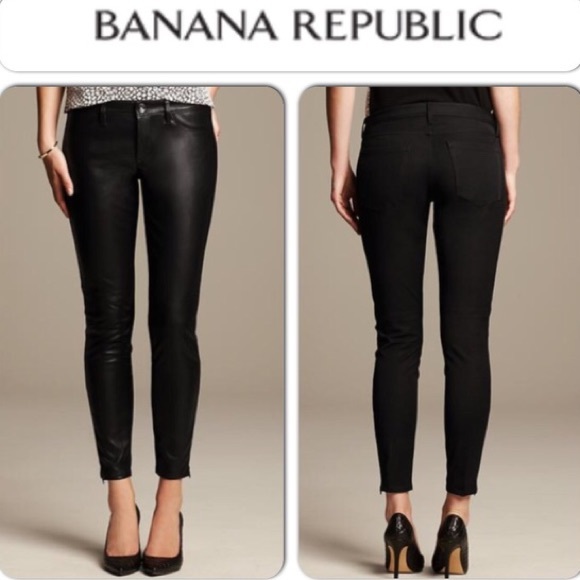 pants with leather front